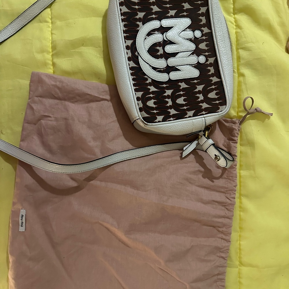 Miu Miu Cream and Gold Handbag